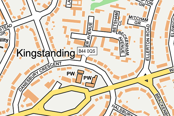 B44 0QS map - OS OpenMap – Local (Ordnance Survey)