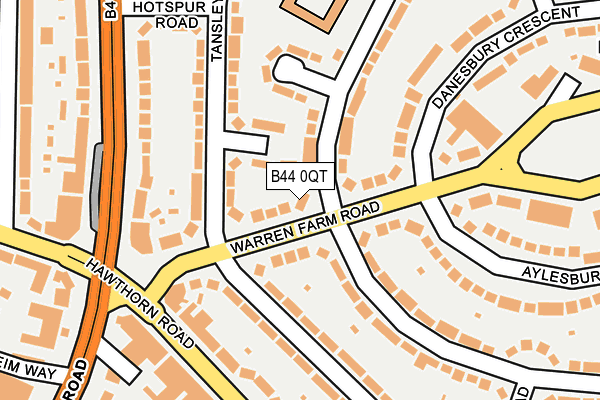 B44 0QT map - OS OpenMap – Local (Ordnance Survey)