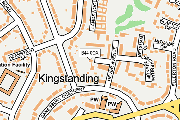 B44 0QX map - OS OpenMap – Local (Ordnance Survey)