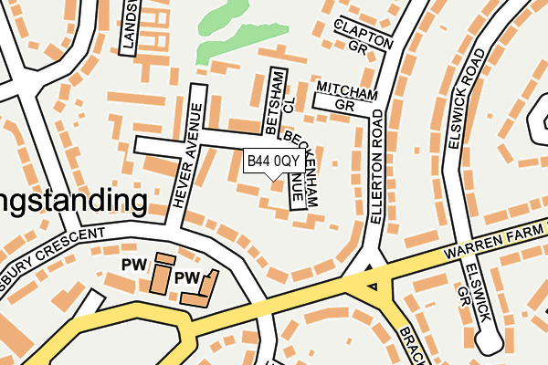 B44 0QY map - OS OpenMap – Local (Ordnance Survey)