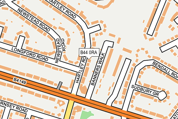 B44 0RA map - OS OpenMap – Local (Ordnance Survey)