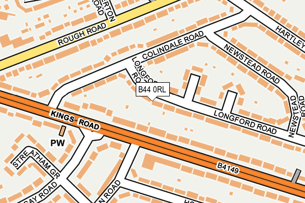 B44 0RL map - OS OpenMap – Local (Ordnance Survey)