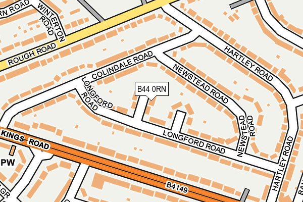 B44 0RN map - OS OpenMap – Local (Ordnance Survey)