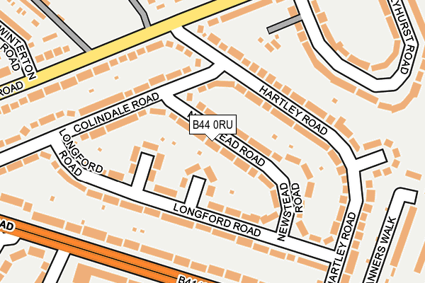 B44 0RU map - OS OpenMap – Local (Ordnance Survey)