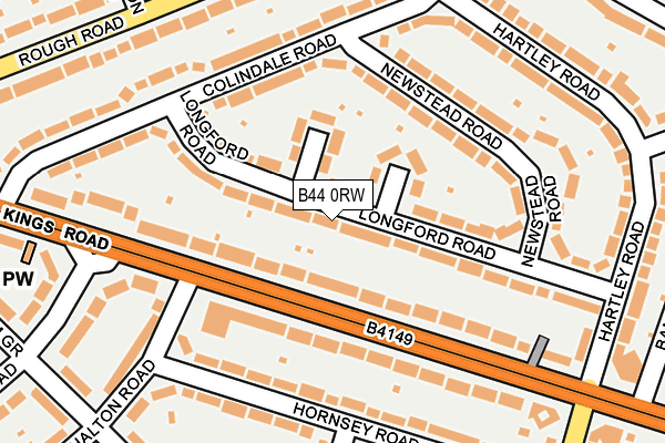 B44 0RW map - OS OpenMap – Local (Ordnance Survey)