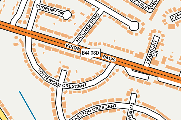B44 0SD map - OS OpenMap – Local (Ordnance Survey)
