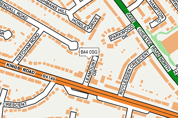 B44 0SG map - OS OpenMap – Local (Ordnance Survey)