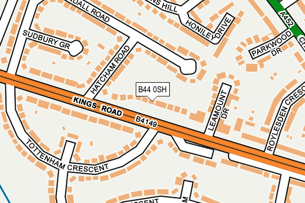 B44 0SH map - OS OpenMap – Local (Ordnance Survey)