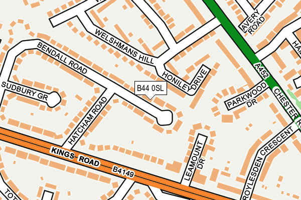 B44 0SL map - OS OpenMap – Local (Ordnance Survey)