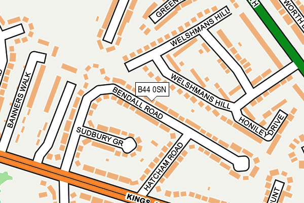 B44 0SN map - OS OpenMap – Local (Ordnance Survey)