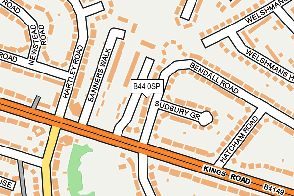 B44 0SP map - OS OpenMap – Local (Ordnance Survey)