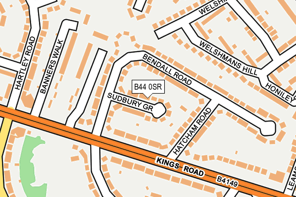 B44 0SR map - OS OpenMap – Local (Ordnance Survey)