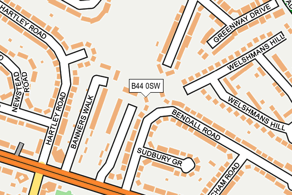 B44 0SW map - OS OpenMap – Local (Ordnance Survey)