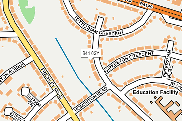B44 0SY map - OS OpenMap – Local (Ordnance Survey)