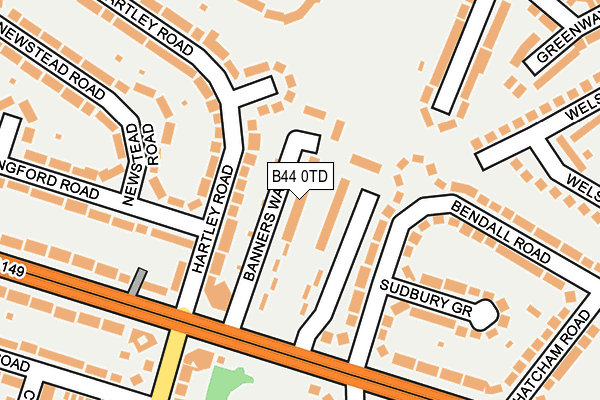 B44 0TD map - OS OpenMap – Local (Ordnance Survey)