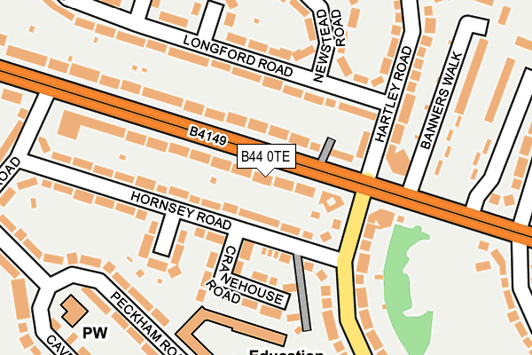 B44 0TE map - OS OpenMap – Local (Ordnance Survey)