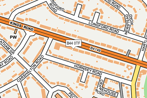 B44 0TF map - OS OpenMap – Local (Ordnance Survey)