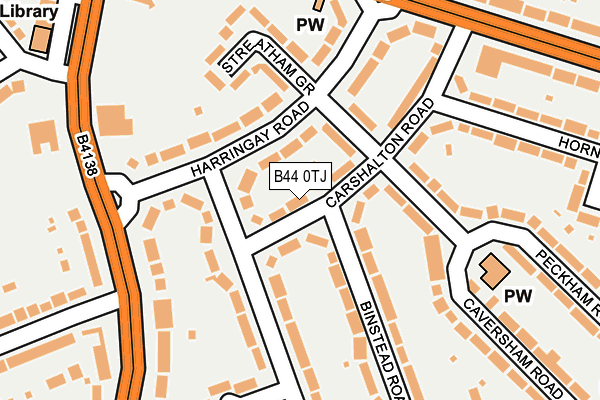 B44 0TJ map - OS OpenMap – Local (Ordnance Survey)