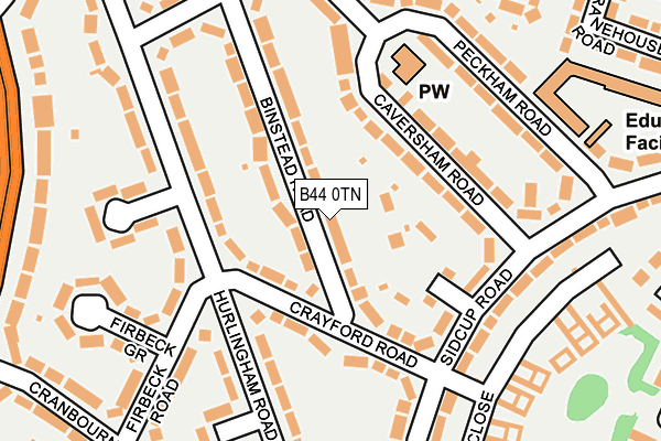 B44 0TN map - OS OpenMap – Local (Ordnance Survey)