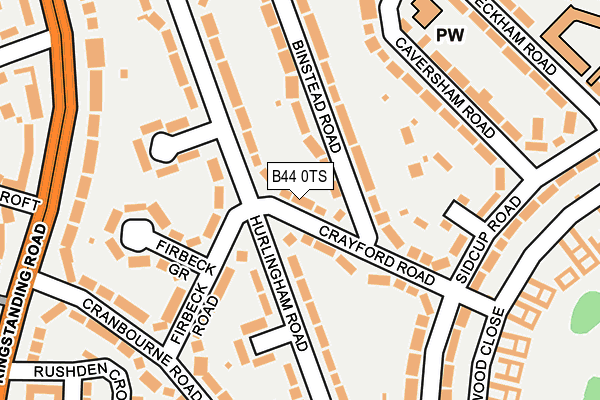 B44 0TS map - OS OpenMap – Local (Ordnance Survey)