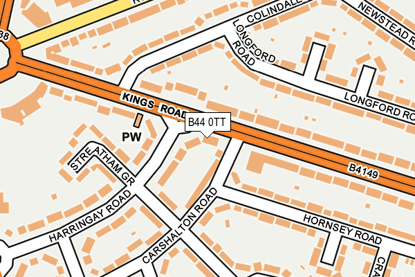 B44 0TT map - OS OpenMap – Local (Ordnance Survey)