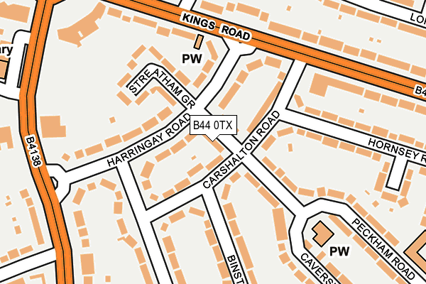 B44 0TX map - OS OpenMap – Local (Ordnance Survey)