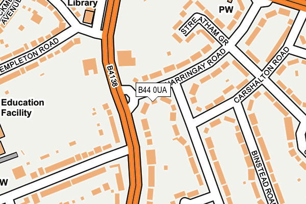 B44 0UA map - OS OpenMap – Local (Ordnance Survey)