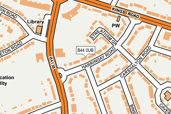 B44 0UB map - OS OpenMap – Local (Ordnance Survey)