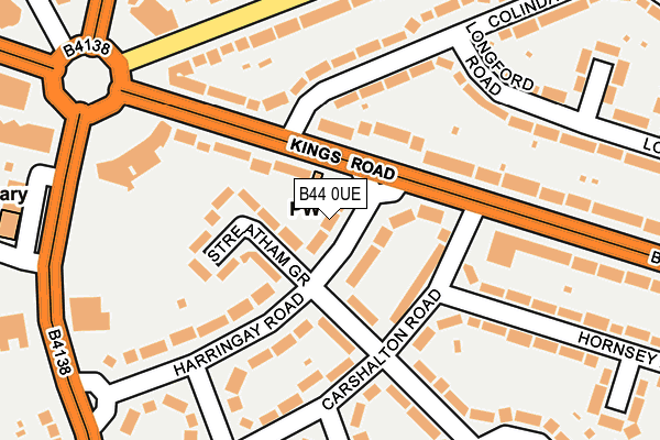 B44 0UE map - OS OpenMap – Local (Ordnance Survey)