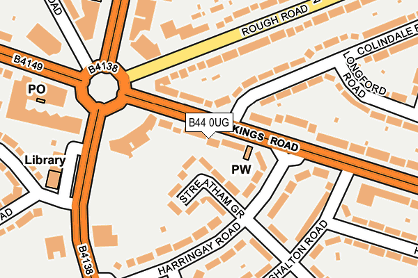 B44 0UG map - OS OpenMap – Local (Ordnance Survey)