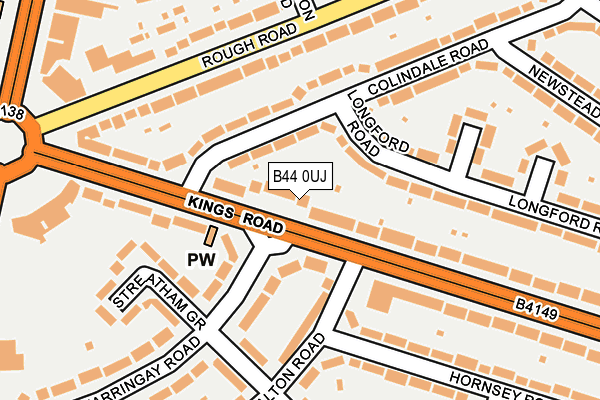 B44 0UJ map - OS OpenMap – Local (Ordnance Survey)