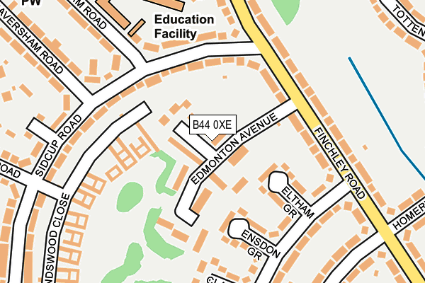 B44 0XE map - OS OpenMap – Local (Ordnance Survey)