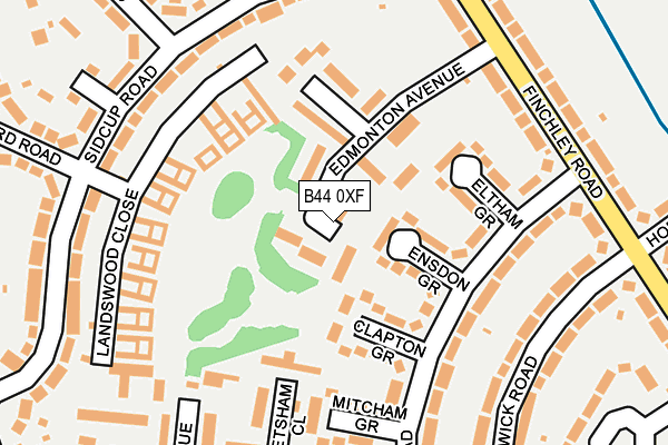 B44 0XF map - OS OpenMap – Local (Ordnance Survey)