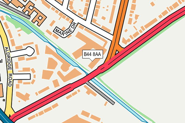 B44 8AA map - OS OpenMap – Local (Ordnance Survey)