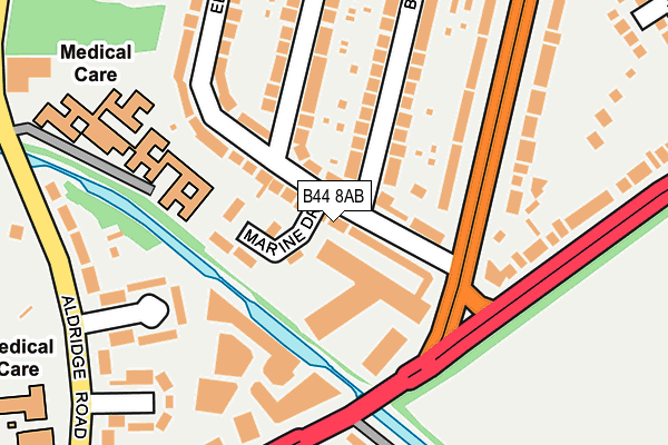 B44 8AB map - OS OpenMap – Local (Ordnance Survey)