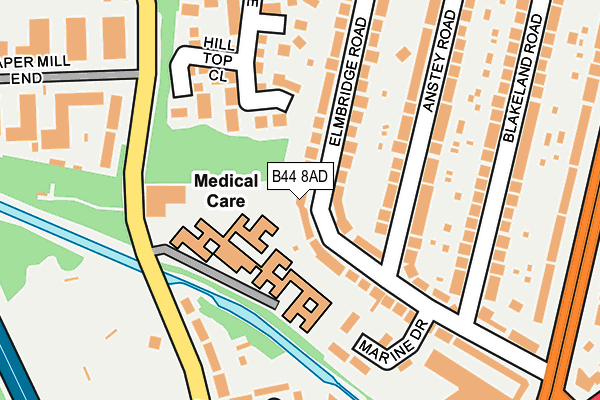 B44 8AD map - OS OpenMap – Local (Ordnance Survey)