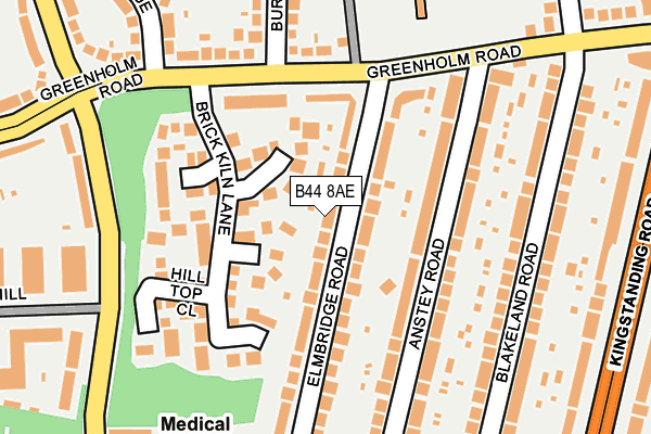 B44 8AE map - OS OpenMap – Local (Ordnance Survey)
