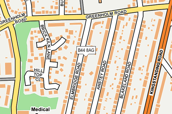 B44 8AG map - OS OpenMap – Local (Ordnance Survey)