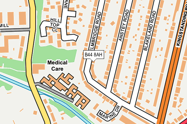 B44 8AH map - OS OpenMap – Local (Ordnance Survey)