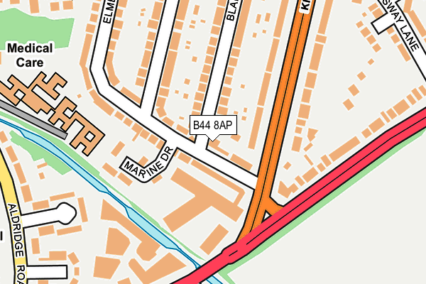 B44 8AP map - OS OpenMap – Local (Ordnance Survey)