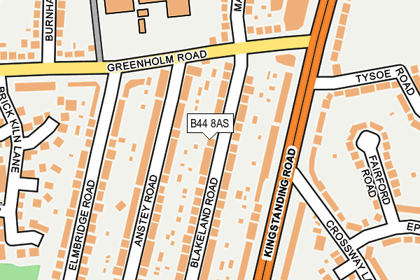 B44 8AS map - OS OpenMap – Local (Ordnance Survey)