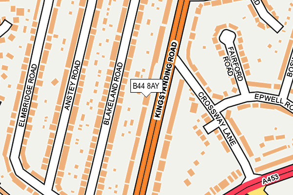 B44 8AY map - OS OpenMap – Local (Ordnance Survey)