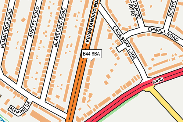 B44 8BA map - OS OpenMap – Local (Ordnance Survey)