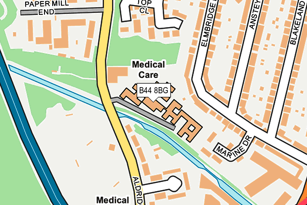 B44 8BG map - OS OpenMap – Local (Ordnance Survey)