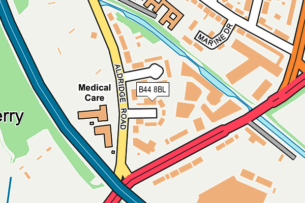 B44 8BL map - OS OpenMap – Local (Ordnance Survey)