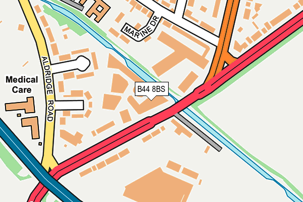 B44 8BS map - OS OpenMap – Local (Ordnance Survey)