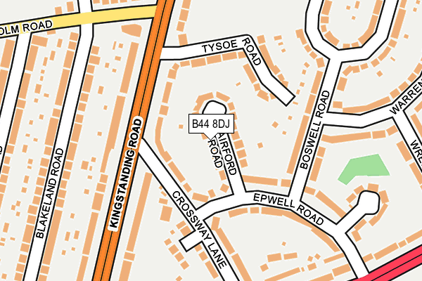 B44 8DJ map - OS OpenMap – Local (Ordnance Survey)