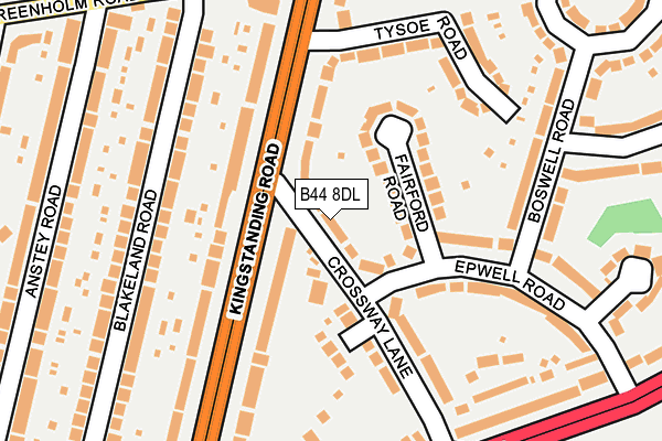 B44 8DL map - OS OpenMap – Local (Ordnance Survey)