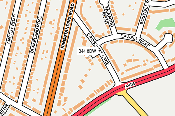 B44 8DW map - OS OpenMap – Local (Ordnance Survey)