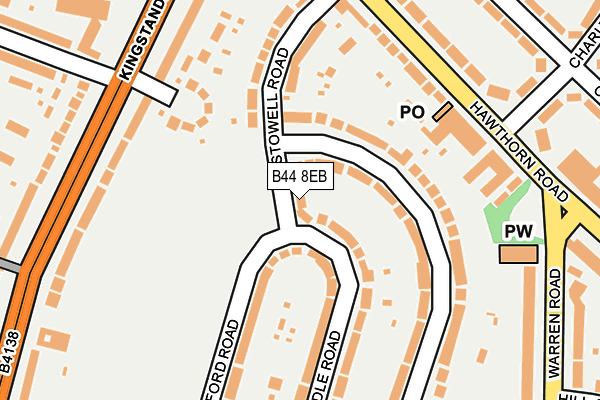 B44 8EB map - OS OpenMap – Local (Ordnance Survey)